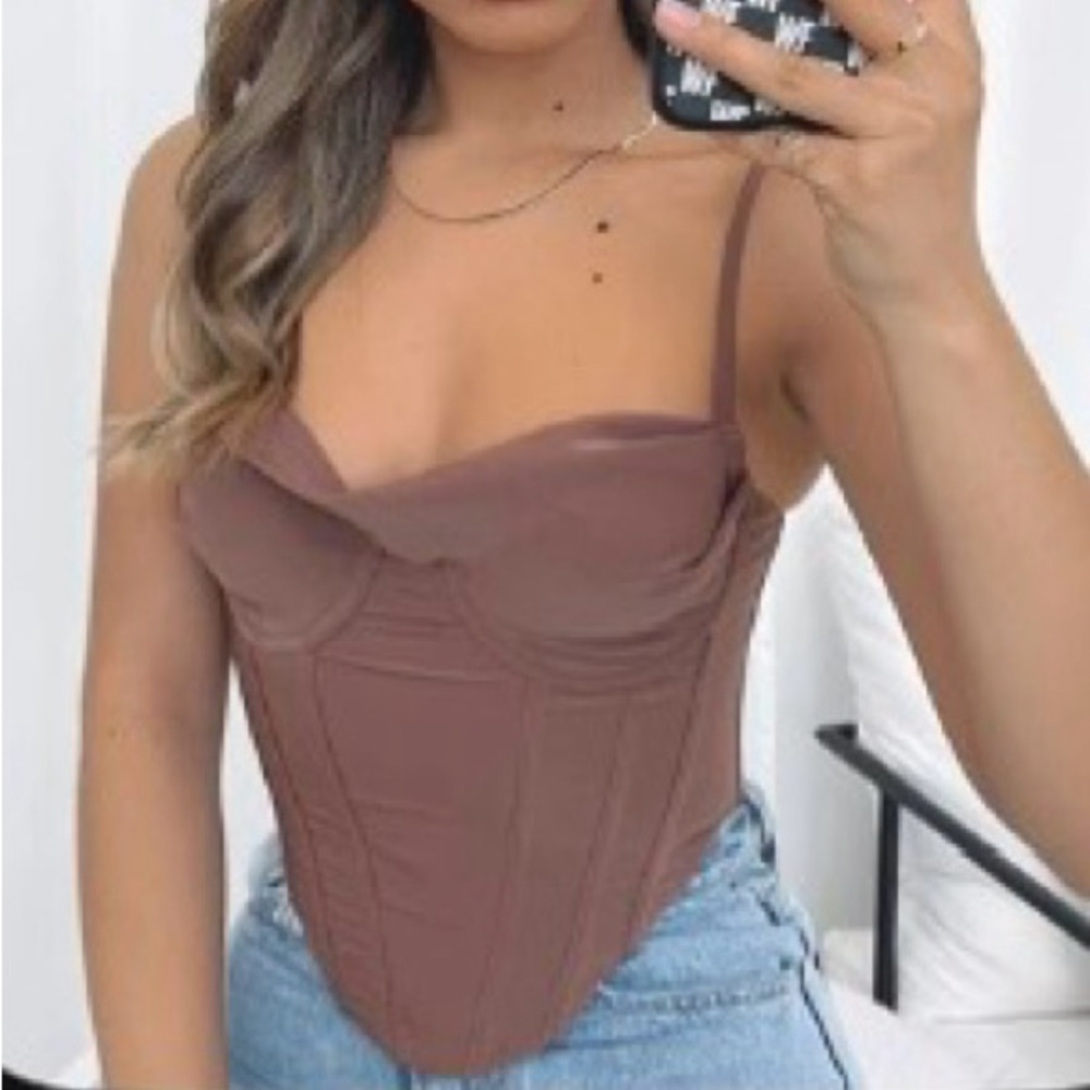 Chocolate bustier top